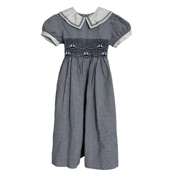 Lot De 2 Robes Fille United Colors Of Benetton - Taille 5-6 Ans - Bleu Et Blanc - Coton Sans Manches - Occasion Excellent état
